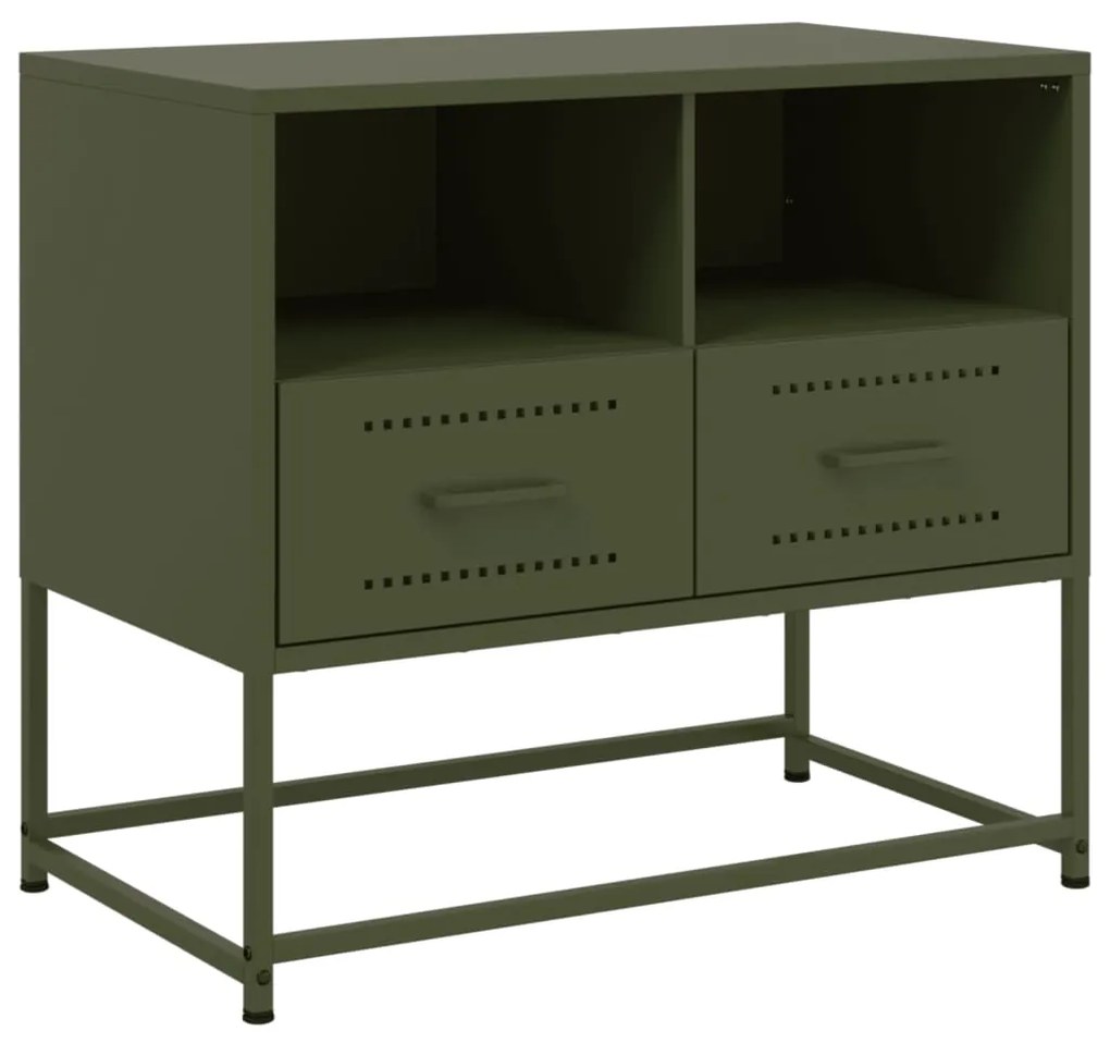 846552 vidaXL Dulap TV, verde măsliniu, 68x39x60,5 cm, oțel