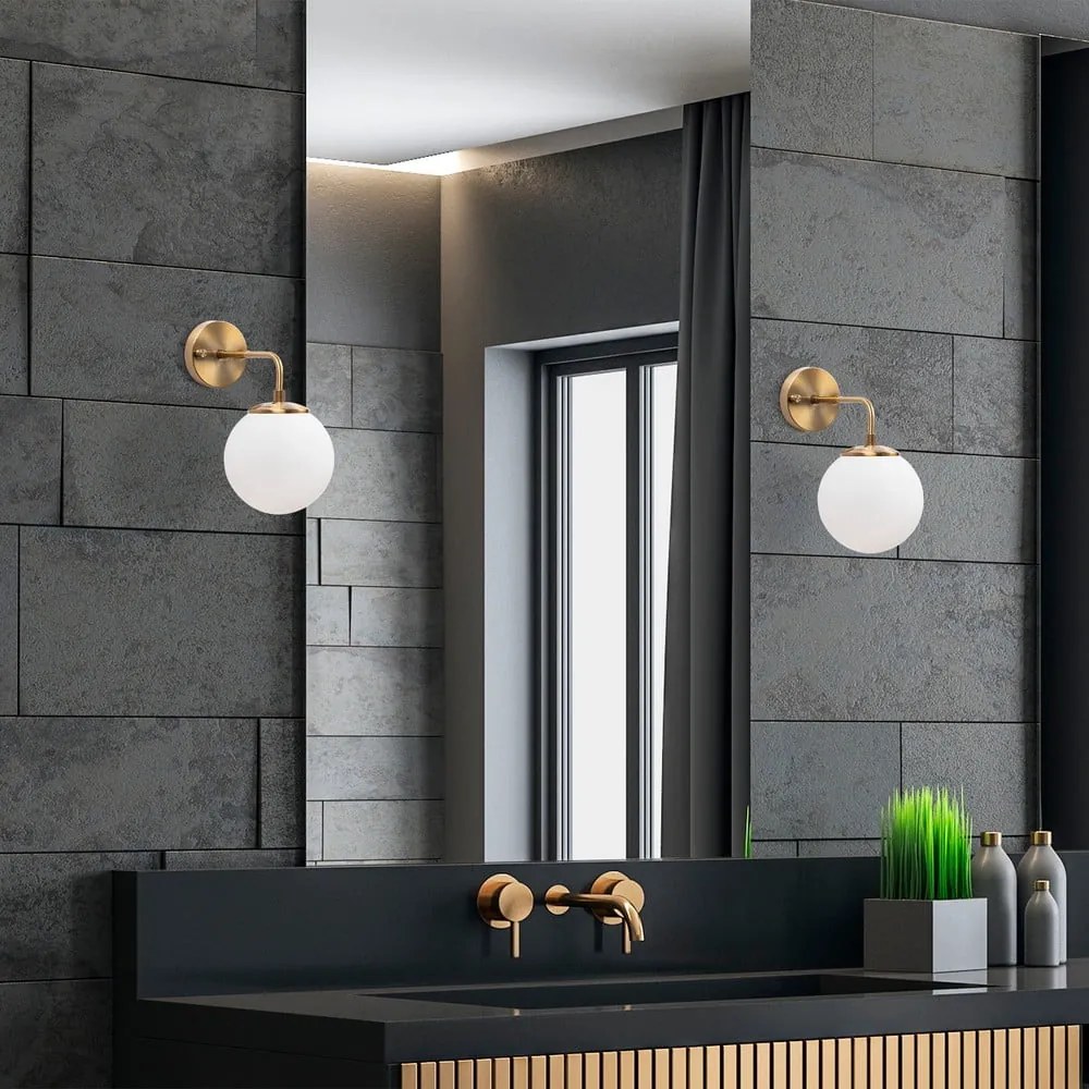 Aplică de perete albă/alămie ø 15 cm Viran – Opviq lights