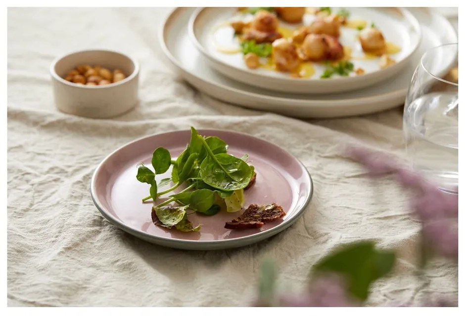 Farfurie roz/gri pentru desert din gresie ø 17 cm Gastro Grey/Light Pink – Bitz