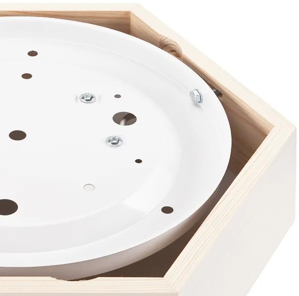 Plafonieră HEX 1xE27/60W/230V d. 32 cm alb pin