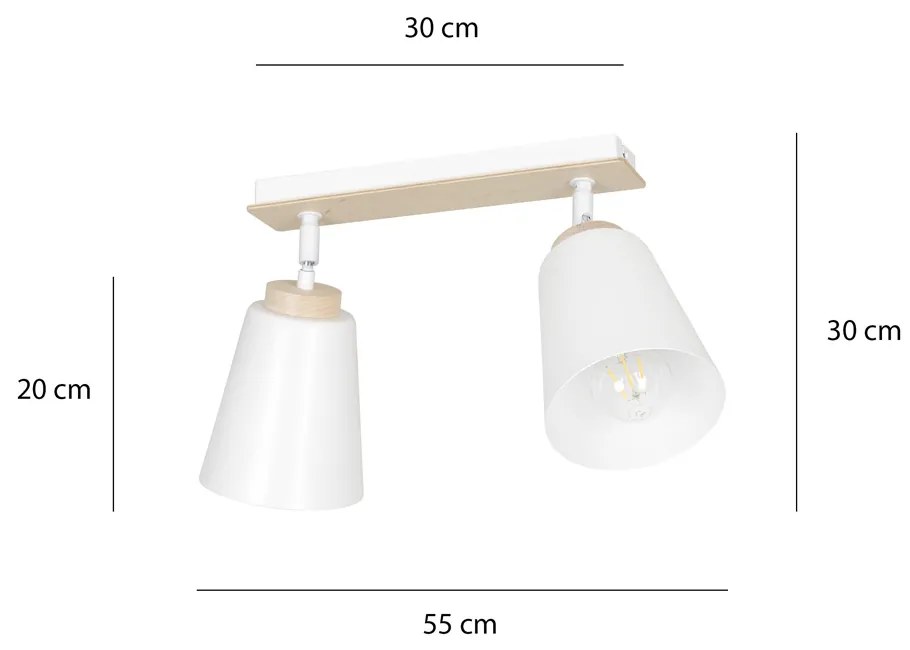 Lustra Plafon Atlas 2 White 724/2 Emibig Lighting, Modern, E27, Polonia