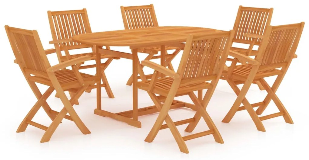 vidaXL Set mobilier grădină, 7 piese, lemn masiv de tec