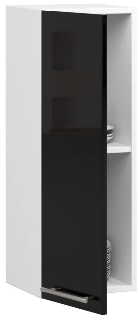 Dulap superior de bucătărie Ozara W30 H720 (alb + negru lucios). 1071180