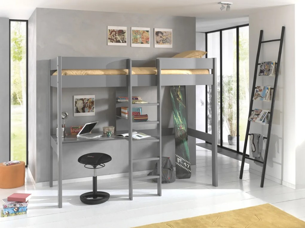 Pat copii PINO LOFT FĂRĂ CANAPEA EXTENSIBILĂ 90 X 200 CM GRI