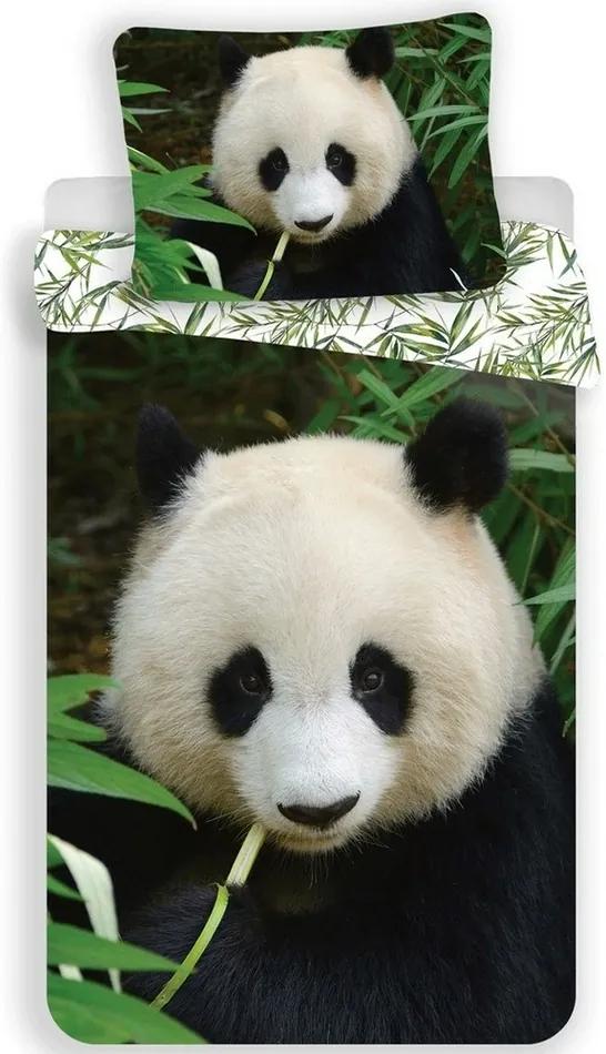 Lenjerie de pat Jerry Fabrics Panda 02, de copii, din bumbac, 140 x 200 cm, 70 x 90 cm