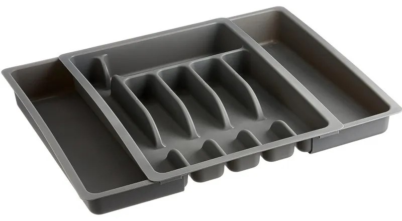 Organizator pentru tacamuri Kesper 30087, 29-50 cm, 8 compartimente, Gri