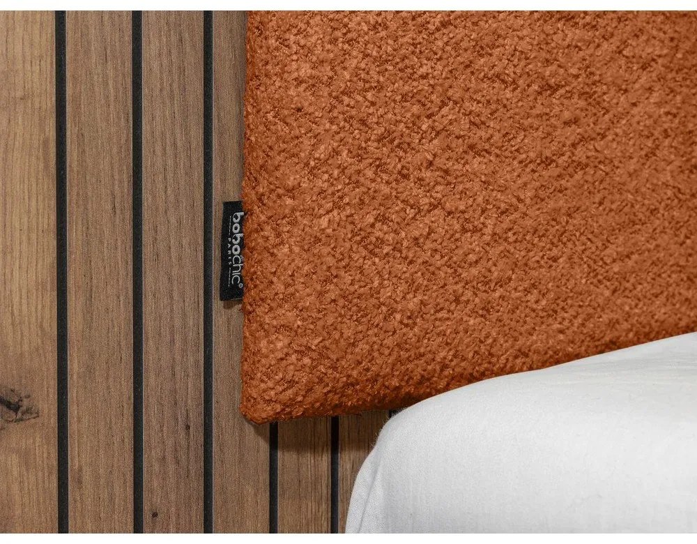 Pat matrimonial portocaliu cu somieră 160x200 cm Lior – Bobochic Paris