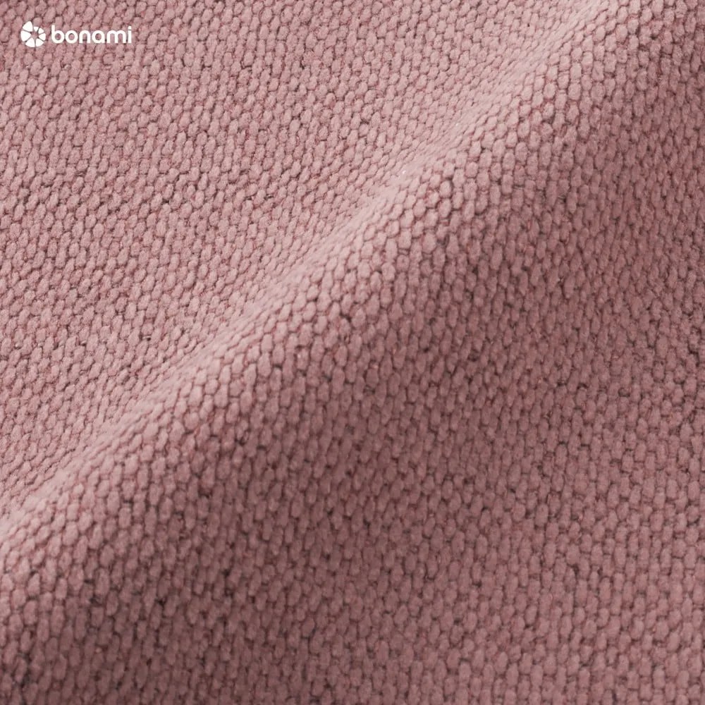 Pat matrimonial roz tapițat cu spațiu de depozitare cu somieră 200x200 cm Lupine – Micadoni