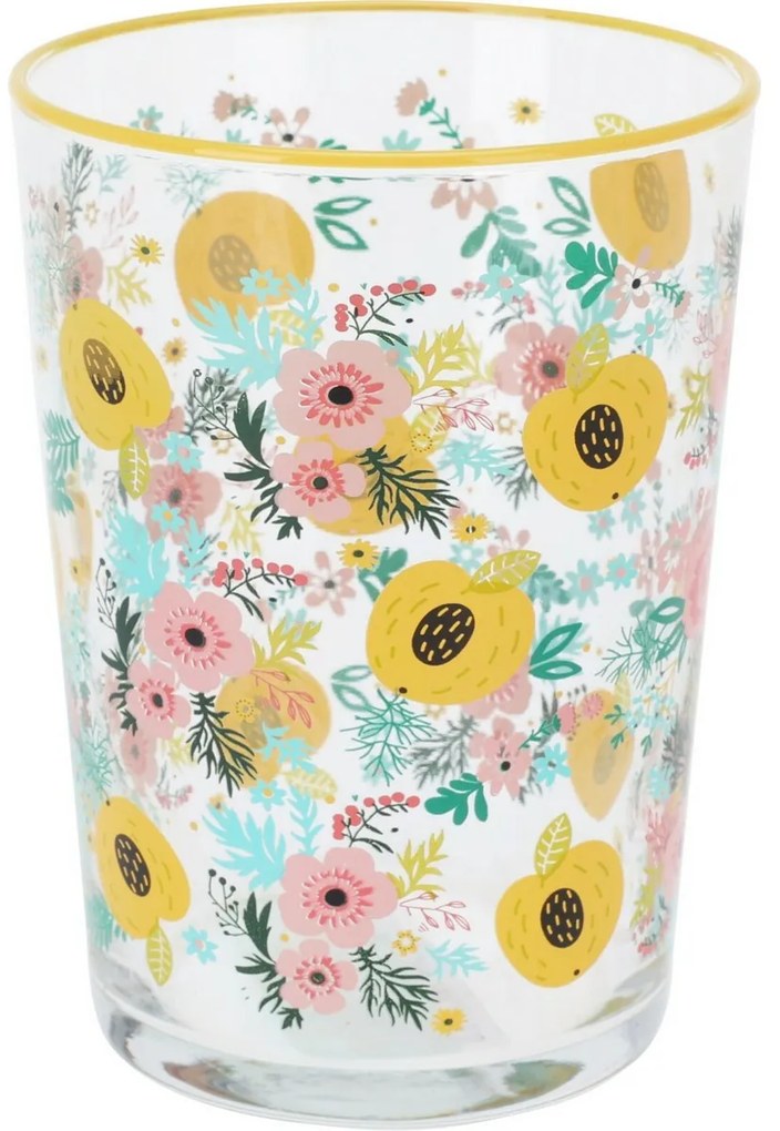Set de 4 pahare Flowers & Fruits 510 ml , galben