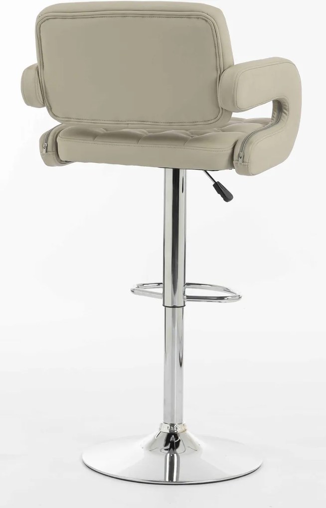 HR8403W Scaun Ecru Piele Ecologica Premium Soft cu Bază Cromata