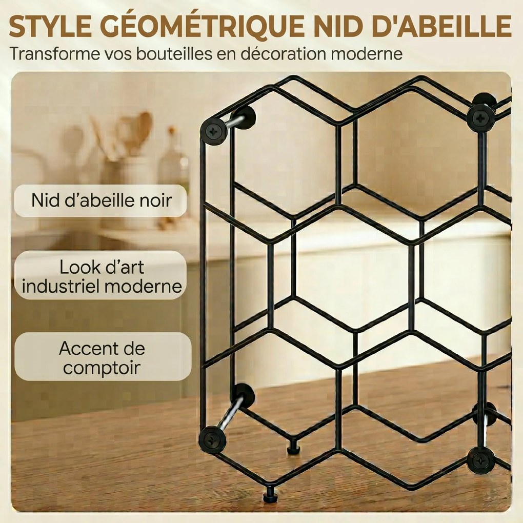 HOMCOM suport sticle masă metal | Aosom Romania