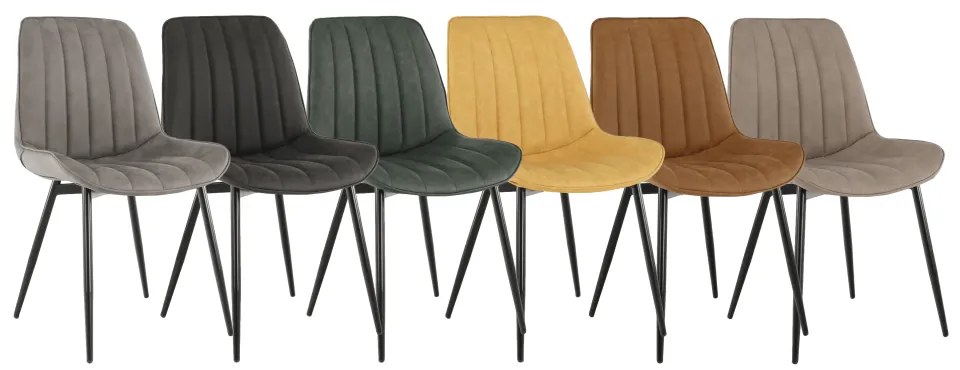 Scaun, piele ecologică gri maroniu taupe/negru, HAZAL