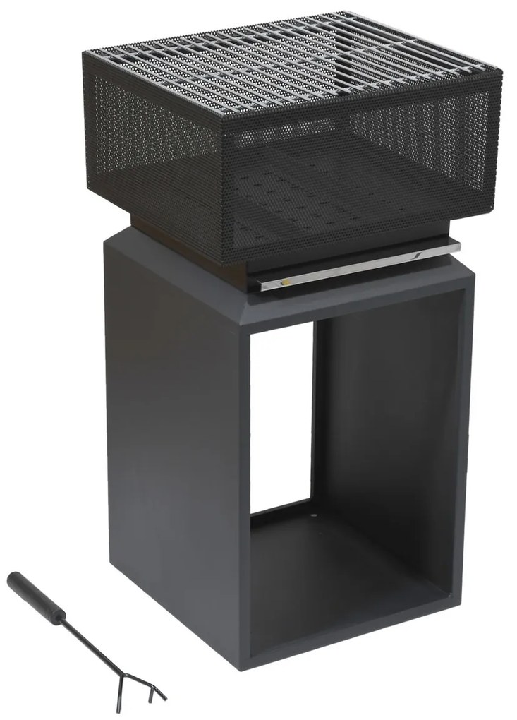 Cattara Focar portabil cu grilă Cube, 74 cm
