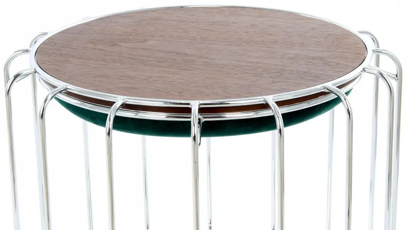 Taburet tapitat/masuta de cafea rotund/a Comfortable 50x50x45 cm verde