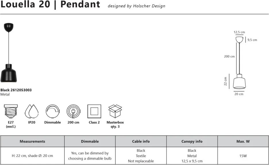 Pendul design nordic modern Louella 20cm