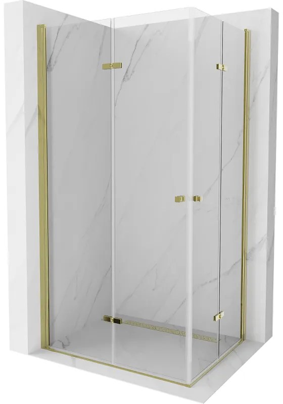 Mexen Lima Duo cabină de duș pliabilă 90 x 80 cm, transparent, Aurie - 856-090-080-50-00-02