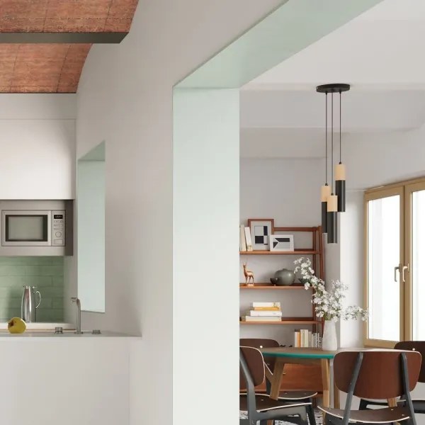 Lustră pe cablu PABLO 3xGU10/40W/230V neagră Sollux SL.1014