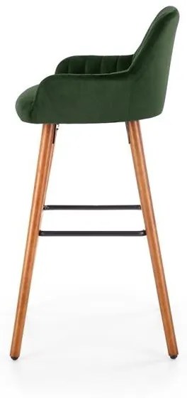 Scaun bar catifea H-93 verde – H 98 cm
