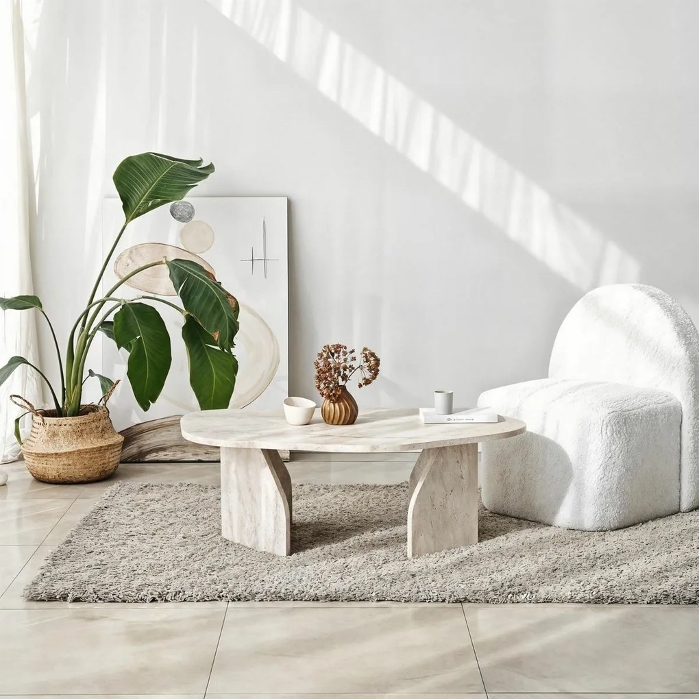 Măsuță de conferință Rock Travertine