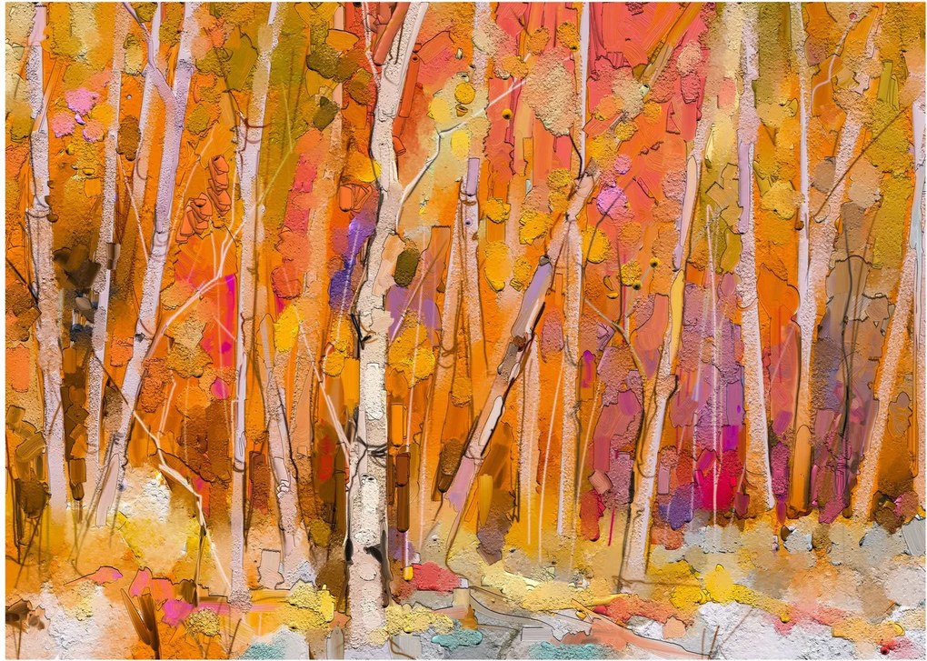 Tablou pe sticlă - Pădurea toamna (70x50 cm)