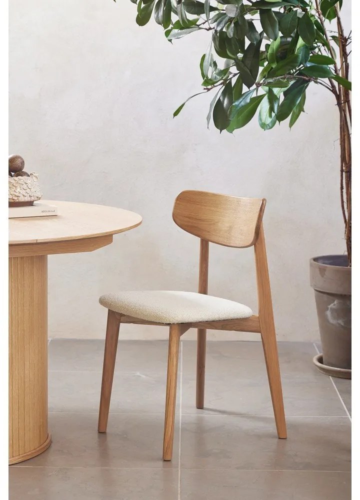 Scaun de dining crem/în culoare naturală Elim – Unique Furniture