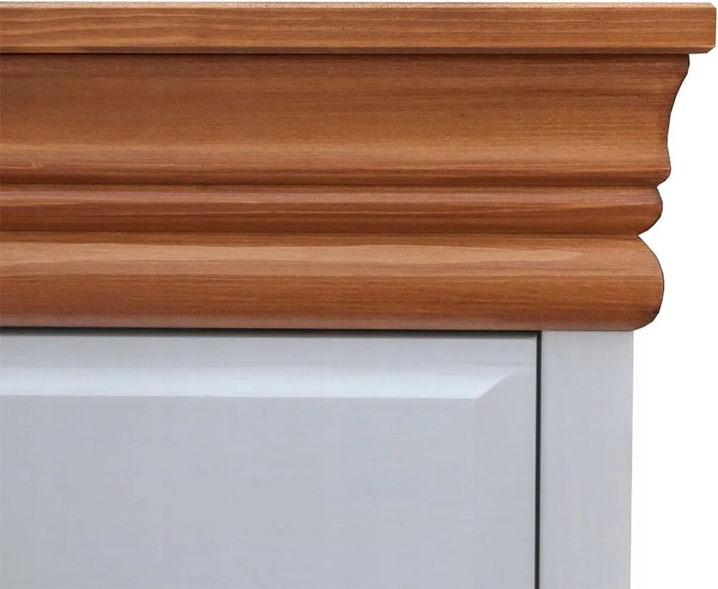 Dulăpior lemn masiv alb-natur Florence, 130 × 50 × 142 cm