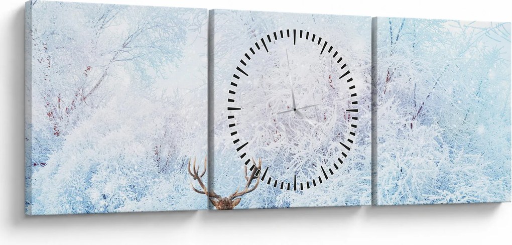 Tablou - Cerb maiestuos (cu ceas) (90x30 cm)