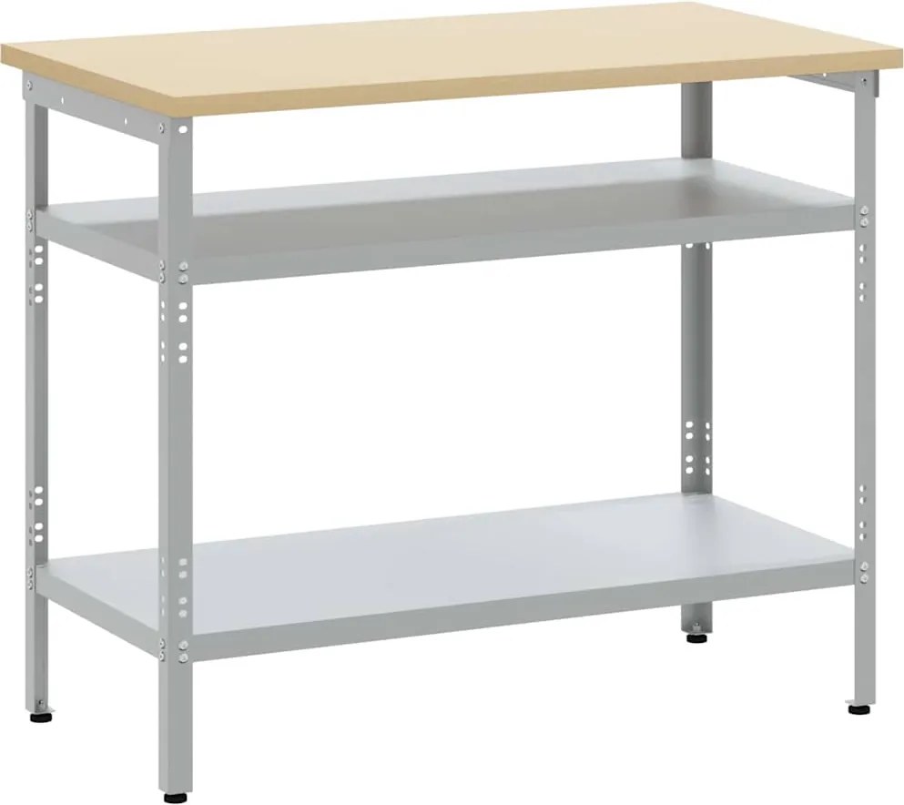 vidaXL Masă de lucru Gri 100 x 55 x 85 cm Oțel vopsit electrostatic