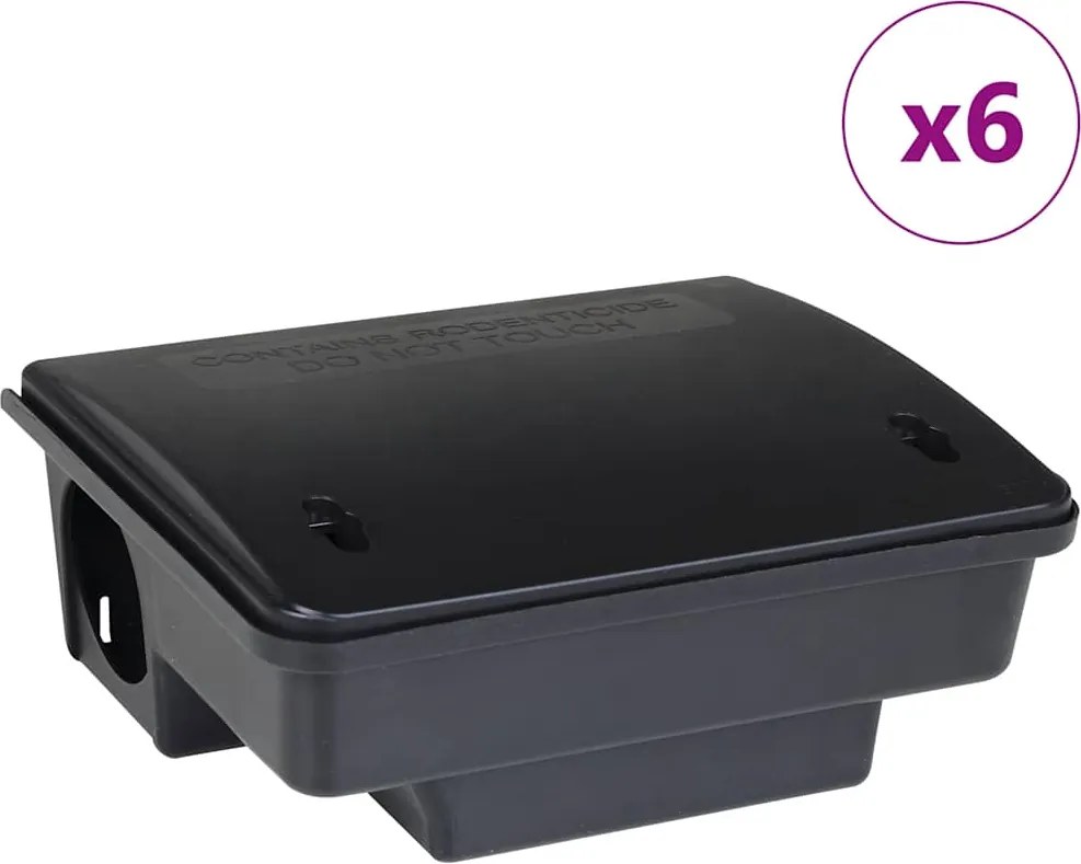 vidaXL Capcane pentru șoareci 6 buc Negru 23x19x9,5 cm