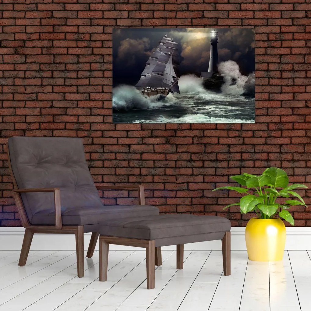 Tablou - Vapor în furtună (90x60 cm)