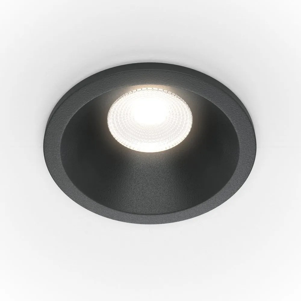 Spot LED incastrabil pentru baie design tehnic IP65 Zoom negru 4000K