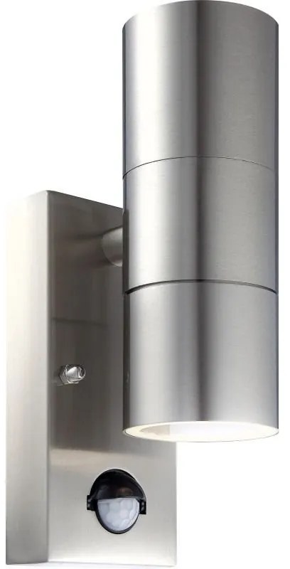 Aplica de perete exterior LED din otel inoxidabil cu protectie IP44 cu senzor de miscare STYLE 3201-2SL GL