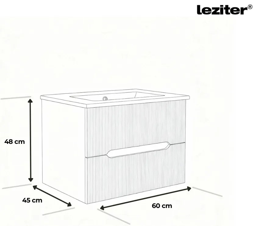 Trent 60 dulap de baie inferior cu chiuvetă ceramică 2 sertare, gri antracit