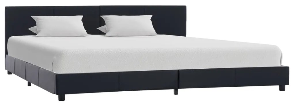 vidaXL Cadru de pat, negru, 180x200 cm, piele ecologică
