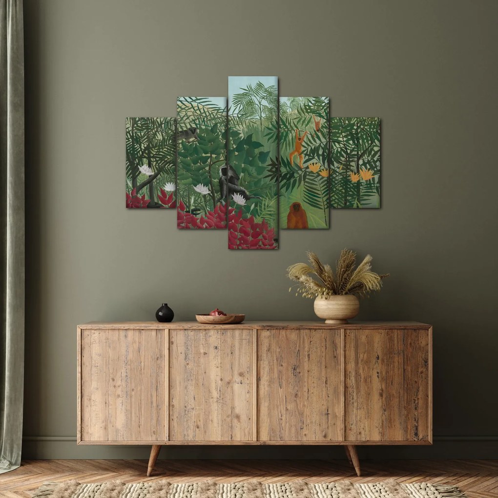 Tablou - Henri Rousseau, Tropical Forest with Monkeys, reproducere (150x105 cm)