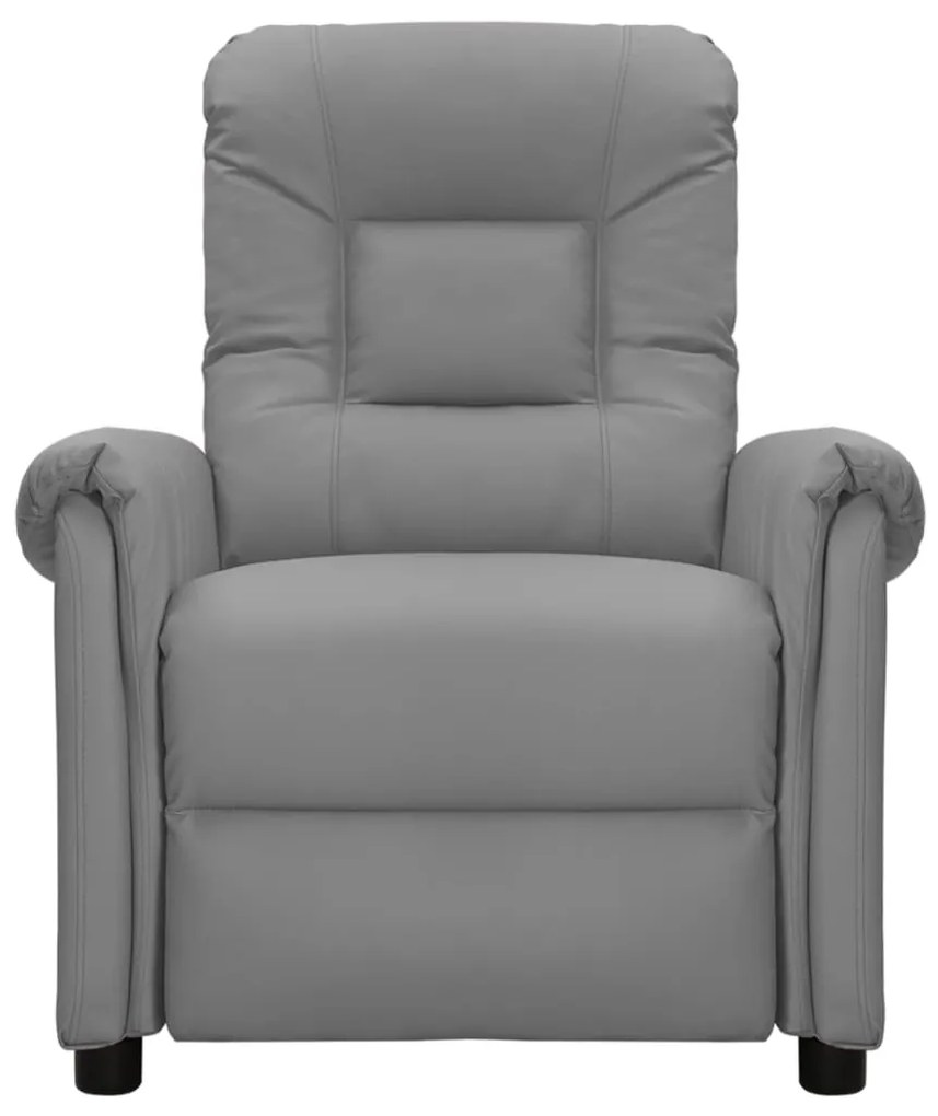338927 vidaXL Fotoliu de masaj, gri, piele ecologică