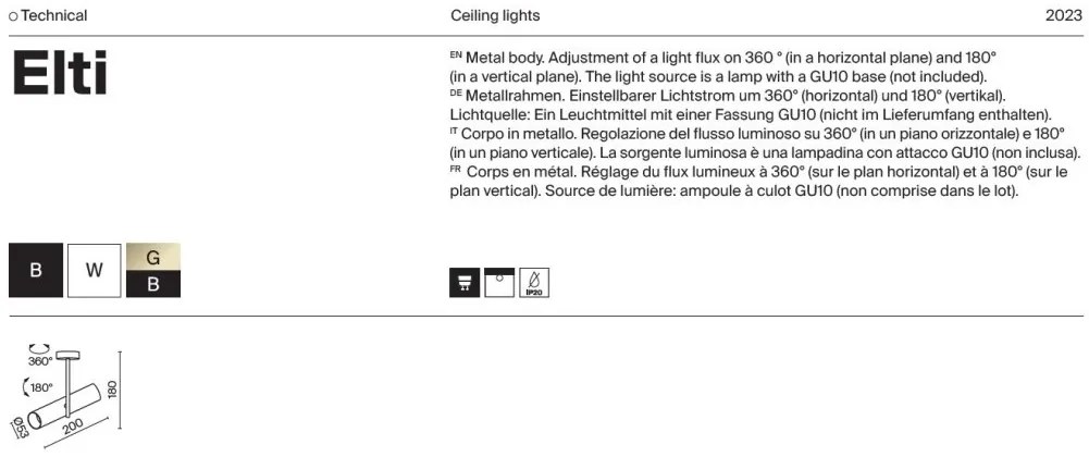 Spot LED aplicat design modern Onda 4000K alb 12cm