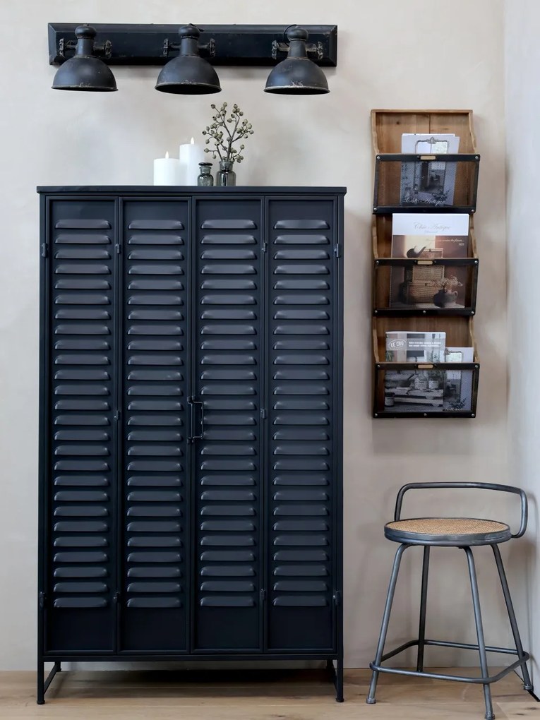 Aplica din metal cu 3 spoturi, finisaj negru antichizat, L85 cm, Factory