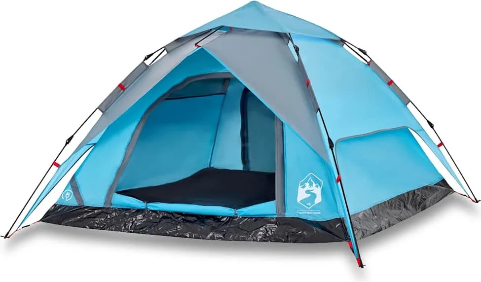 vidaXL Cort de camping cupolă 4 persoane, setare rapidă, albastru