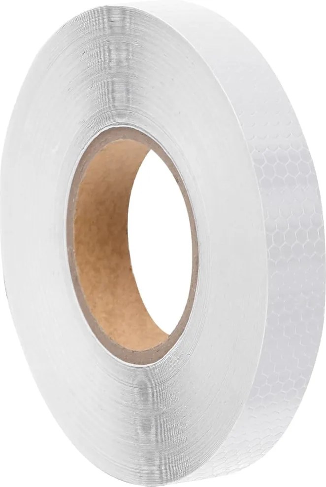 vidaXL Banda reflectorizantă, alb, 2,5 cmx50 m PVC