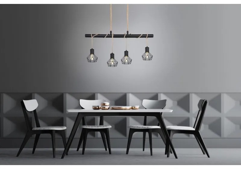 Lustra suspendata design industrial PRISKA negru