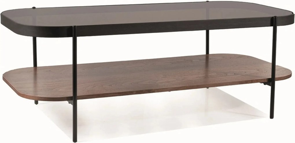 Masuta cafea PRIMA A, nuc/negru, 120x58x43 cm