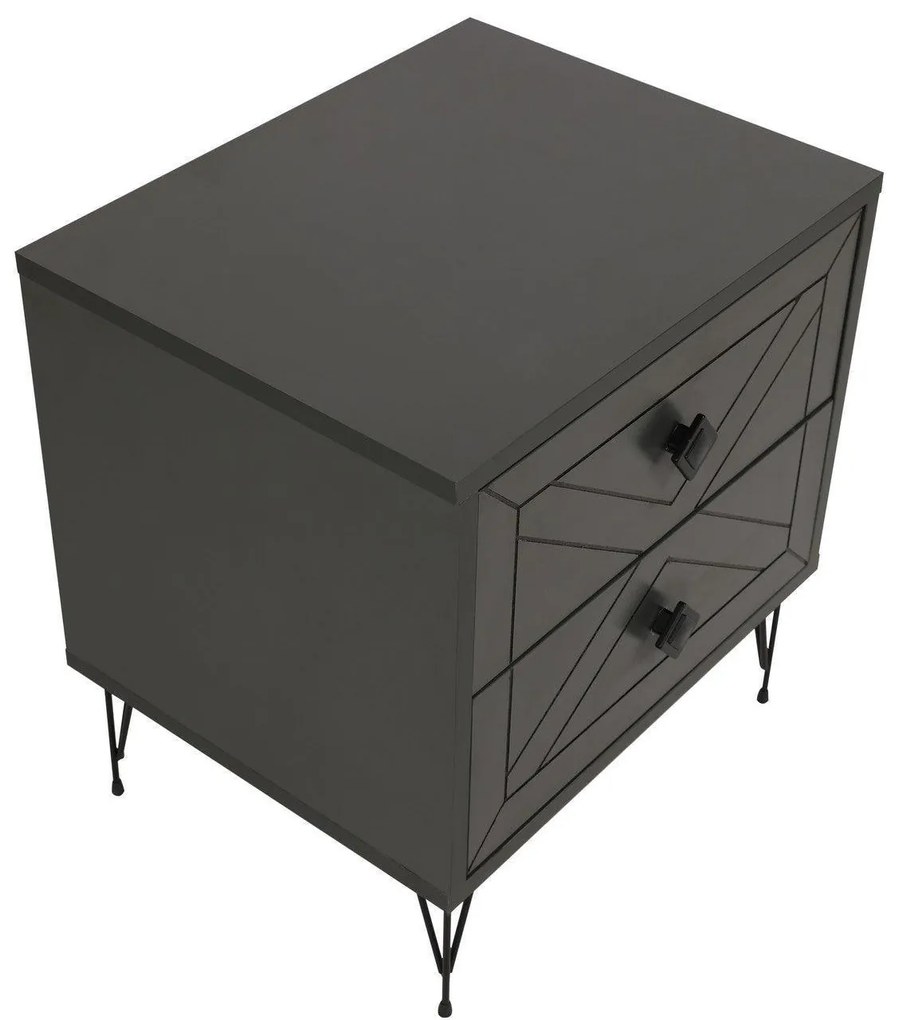 Noptiera Glynn Nightstand, Crem, 40x55x50 cm