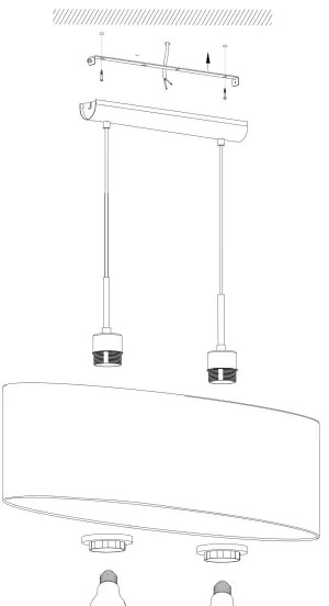 Lustră pe cablu Eglo 31586 PASTERI 2xE27/60W/230V