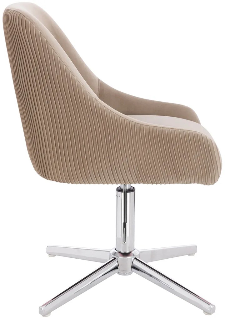 HR920CROSS Scaun Latte din Catifea cu Bază Cromata