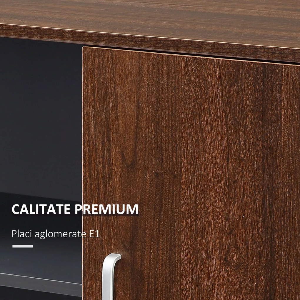 HOMCOM Dulapior Birou Elegant cu Design Funcțional, 100x40x66cm, Nuc Gri | Aosom Romania