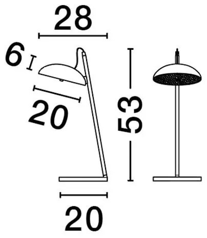 Veioza, lampa de masa LED Flute negru
