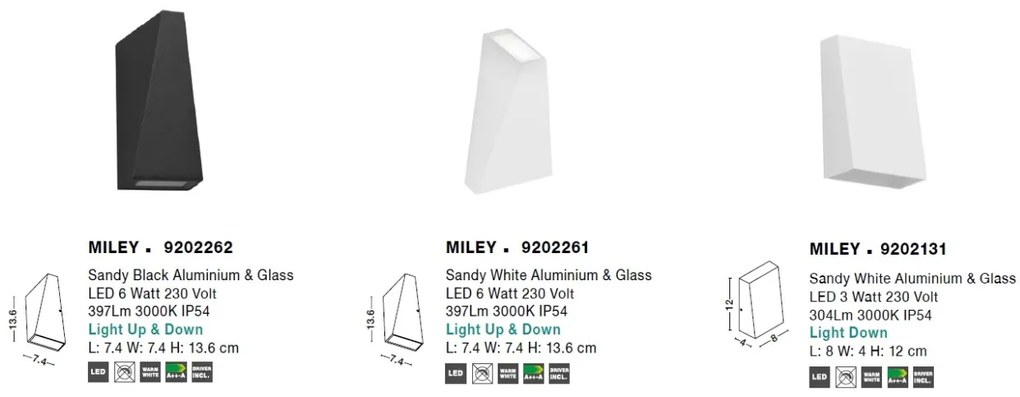 Aplica LED de exterior up/down IP54 Miley black NVL-9202262