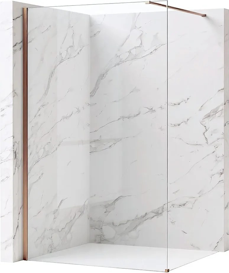 Paravan de dus Rea Flexi Transparent 80 cm cupru periat