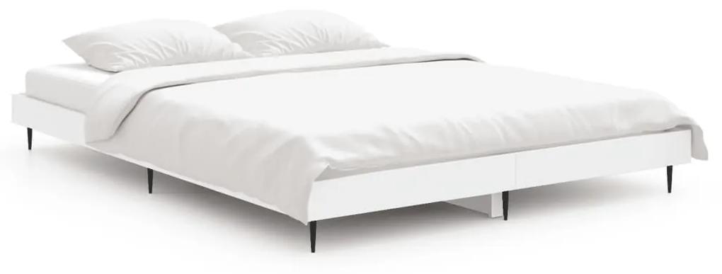 832277 vidaXL Cadru de pat, alb, 140x190 cm, lemn prelucrat
